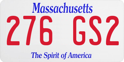 MA license plate 276GS2