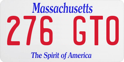 MA license plate 276GT0