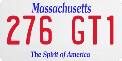 MA license plate 276GT1
