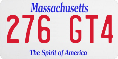 MA license plate 276GT4