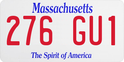 MA license plate 276GU1