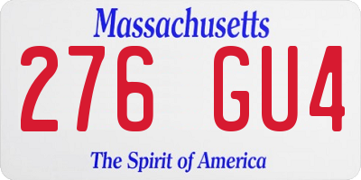 MA license plate 276GU4