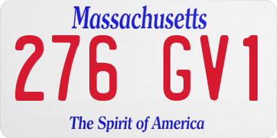 MA license plate 276GV1