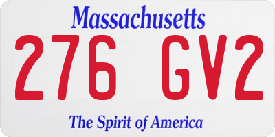 MA license plate 276GV2
