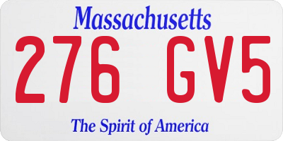 MA license plate 276GV5