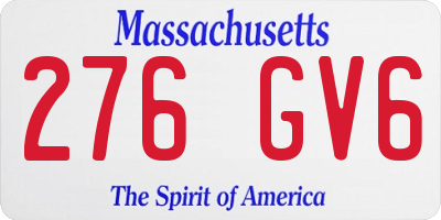 MA license plate 276GV6