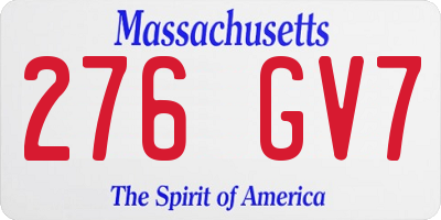MA license plate 276GV7
