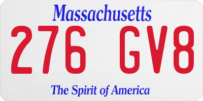 MA license plate 276GV8