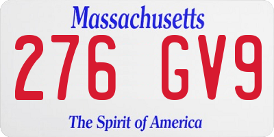 MA license plate 276GV9
