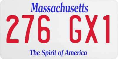 MA license plate 276GX1