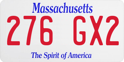 MA license plate 276GX2