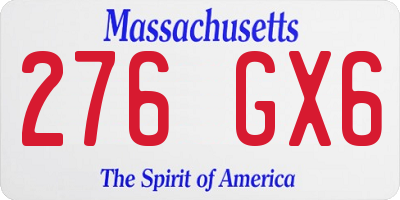 MA license plate 276GX6