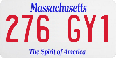 MA license plate 276GY1