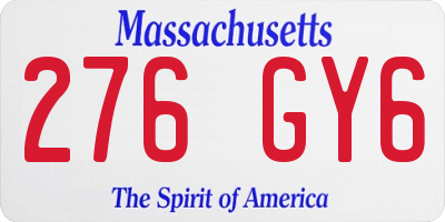 MA license plate 276GY6