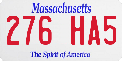 MA license plate 276HA5