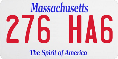 MA license plate 276HA6
