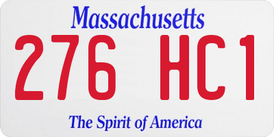 MA license plate 276HC1