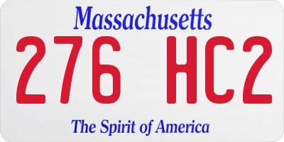 MA license plate 276HC2