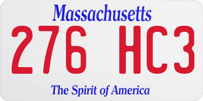 MA license plate 276HC3