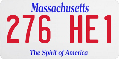 MA license plate 276HE1