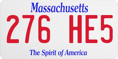 MA license plate 276HE5