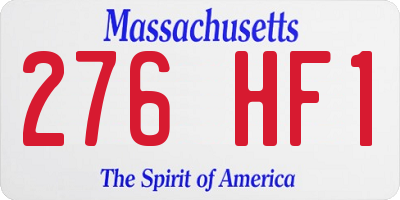 MA license plate 276HF1