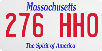 MA license plate 276HH0