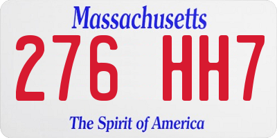 MA license plate 276HH7