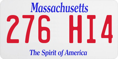 MA license plate 276HI4