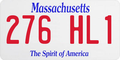 MA license plate 276HL1