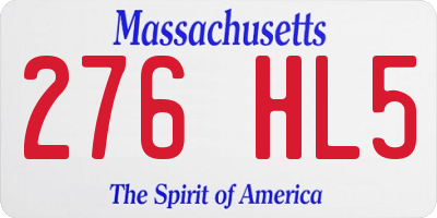 MA license plate 276HL5
