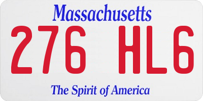 MA license plate 276HL6