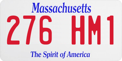 MA license plate 276HM1