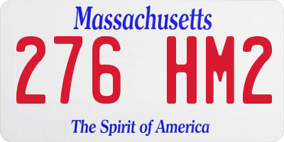 MA license plate 276HM2