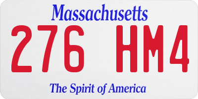 MA license plate 276HM4