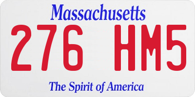 MA license plate 276HM5