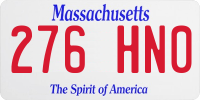 MA license plate 276HN0