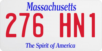 MA license plate 276HN1