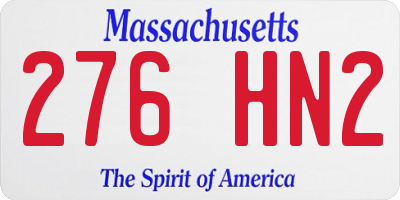MA license plate 276HN2