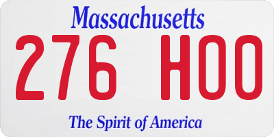 MA license plate 276HO0