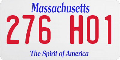 MA license plate 276HO1