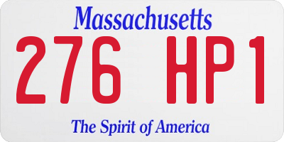 MA license plate 276HP1