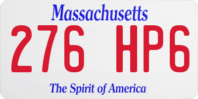 MA license plate 276HP6