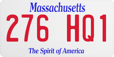 MA license plate 276HQ1