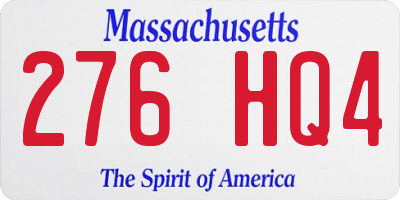 MA license plate 276HQ4