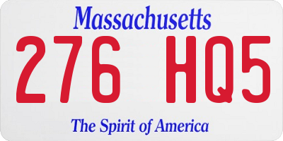 MA license plate 276HQ5