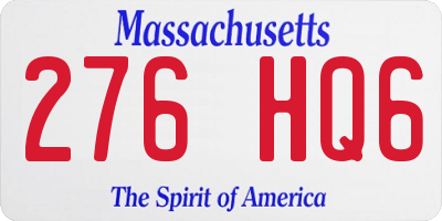 MA license plate 276HQ6