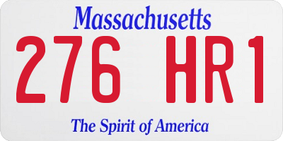 MA license plate 276HR1