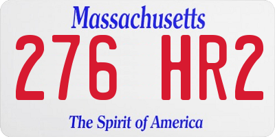 MA license plate 276HR2