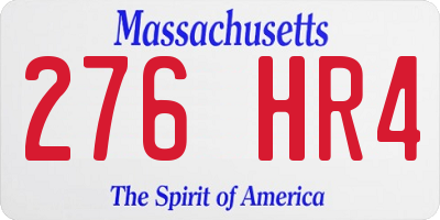 MA license plate 276HR4